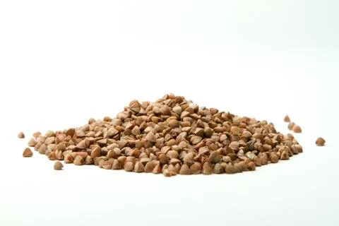 Buckwheat on white background Stock Photos