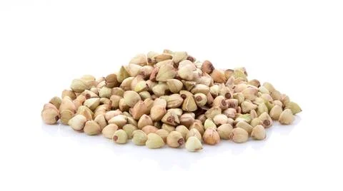 Buckwheat on the white background Stock Photos