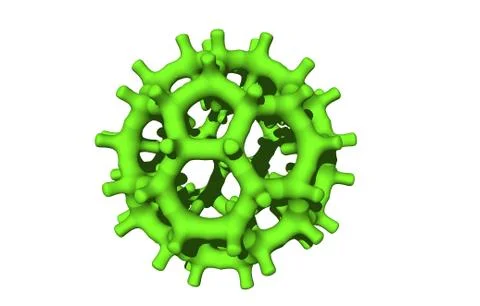 Bucky ball ring structure made of carbon atoms forms a ball Stock Illustration