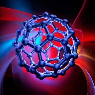 Buckyball molecule, artwork Stock Illustration