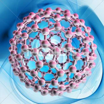 Buckyball molecule, artwork Stock Illustration