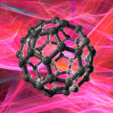 Buckyball molecule, artwork Stock Illustration