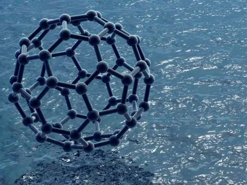 Buckyball molecule, artwork Stock Illustration