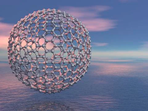 Buckyball molecule, artwork Stock Illustration