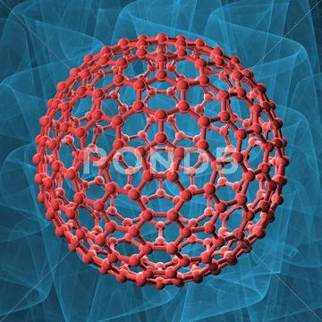 Buckyball molecule, artwork Stock Illustration