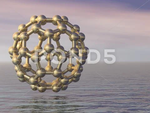 Buckyball molecule, artwork Stock Illustration