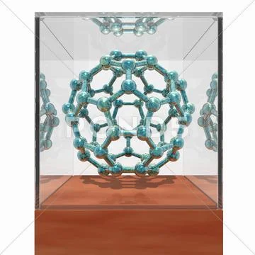 Buckyball molecule, artwork Stock Illustration