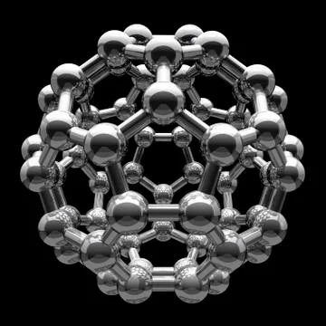 Buckyball molecule, artwork Stock Illustration