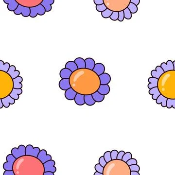 Bud flower plant. Seamless pattern. Stock Illustration