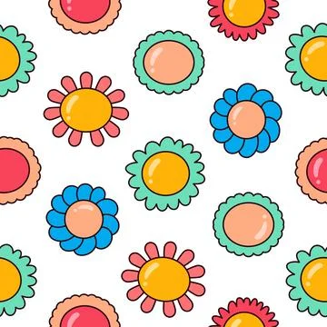 Bud flower plant. Seamless pattern. Stock Illustration