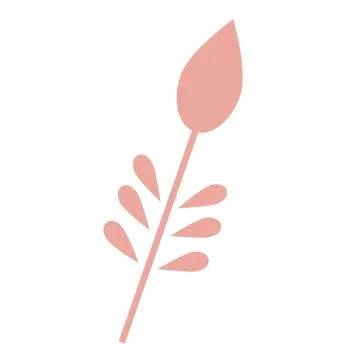 Bud with Leaf simple vector illustration. Grass nature Stock Illustration