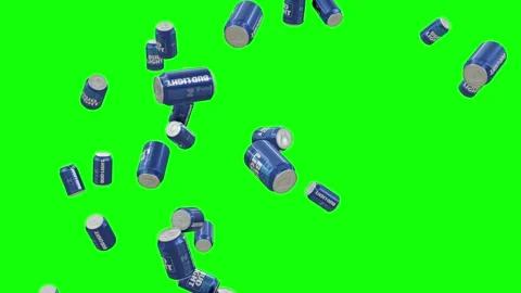 Bud Light is a flavored beer beverage Falling on Green Screen With Alpha Matte Stock Footage 342303203