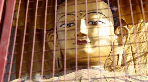 Buda behind bars Stock Footage 65775886