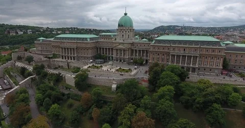 Buda castle aerial close up view by day, Budapest, Hungary Stock Footage 78645115