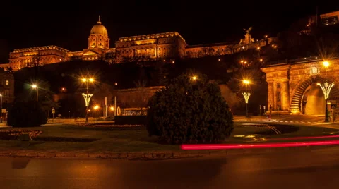 Buda Castle and Clark Adam Square Stock Footage 46506601