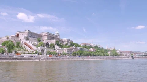 Buda castle from the Danube, Budapest Stock Footage 83765561
