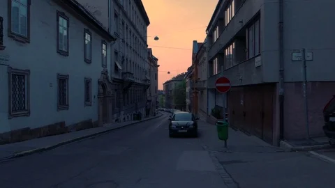 Buda, Castle district at dawn, Budapest Stock Footage 83636073