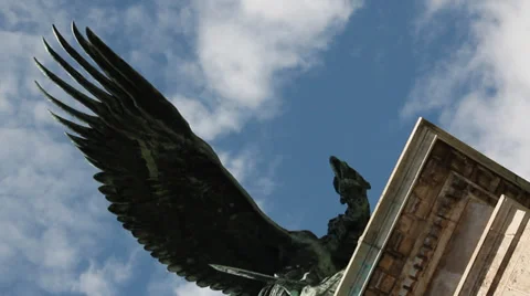 BUDA CASTLE EAGLE LOW ANGLE 03 Stock Footage 38840300