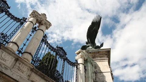 BUDA CASTLE EAGLE LOW ANGLE 02 Stock Footage 38863151