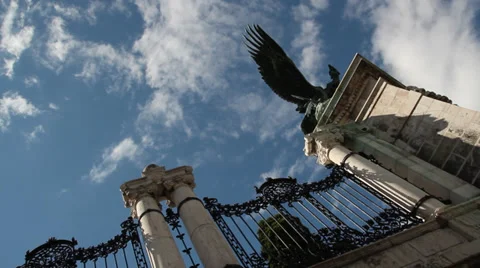 BUDA CASTLE EAGLE LOW ANGLE 04 Stock Footage 38863440