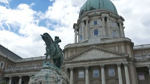 Buda Castle Eugene of Savoy Statue Stock Footage 92780625