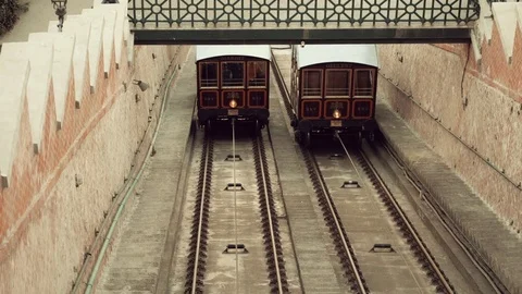 Buda Castle Funicular Cabins Video stock 74229523