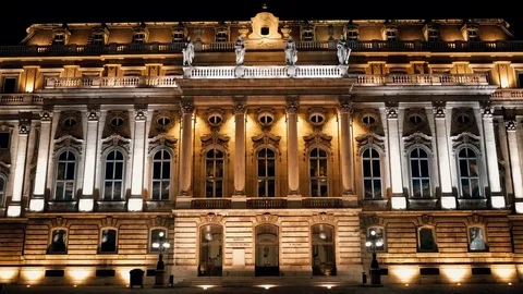 Buda Castle at Night Video stock 74357373