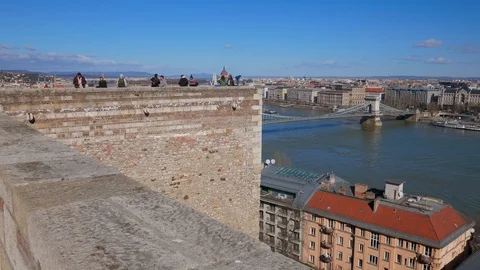 Buda Castle Palace Stock Footage 129085599