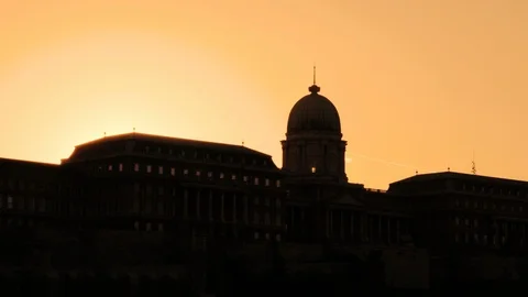 Buda Castle in sunset, Budapest, Hungary Stock Footage 86129447