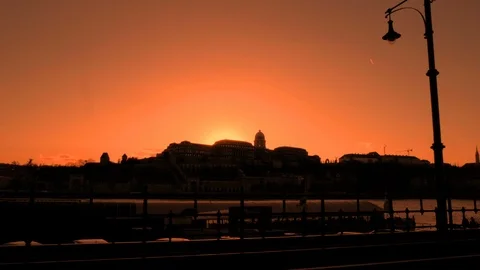 Buda Castle in sunset, Budapest, Hungary Stock Footage 86129568