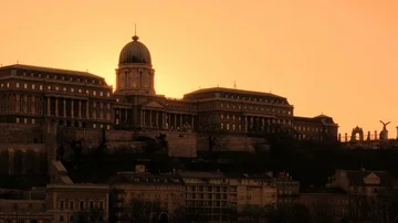 Buda Castle in sunset, Budapest, Hungary Stock Footage 86129665