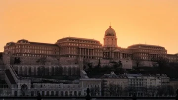 Buda Castle in sunset, Budapest, Hungary Stock Footage 86129979