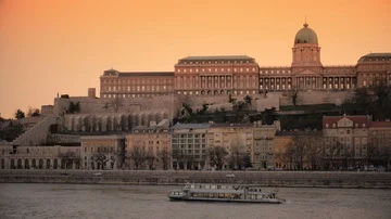 Buda Castle in sunset, Budapest, Hungary Stock Footage 86130347