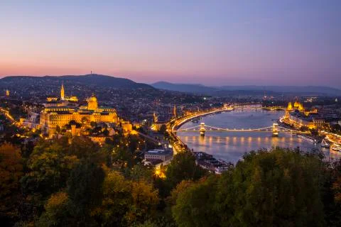 Buda Castle view with danube Stock Photos