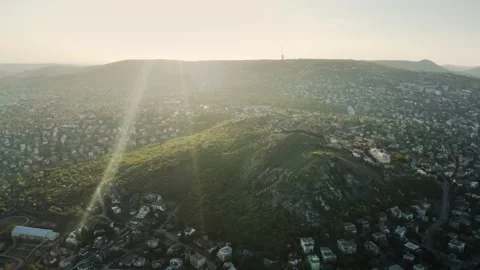 Buda Side of Budapest Downtown Stock Footage 231329056