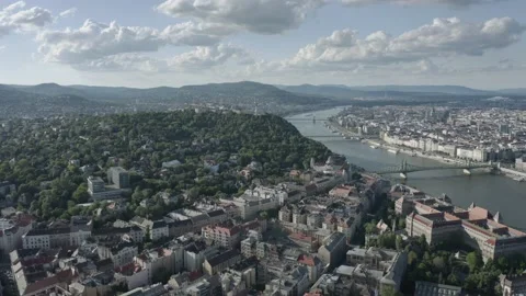 Buda Side of Budapest Downtown Stock Footage 231329128