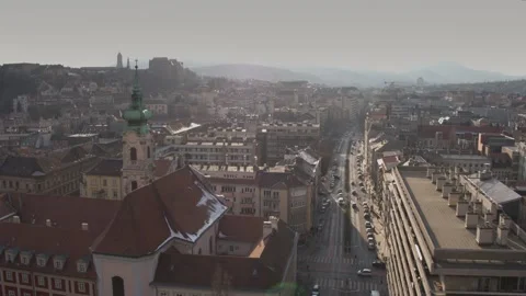 Buda Side of Budapest Downtown Stock Footage 231329236