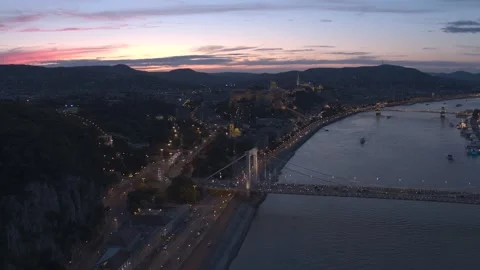 Buda Side of Budapest Downtown Stock Footage 231329345