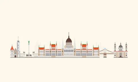 Budapest abstract skyline Stock Illustration