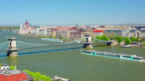 Budapest and Danube river Stock Footage 54605037
