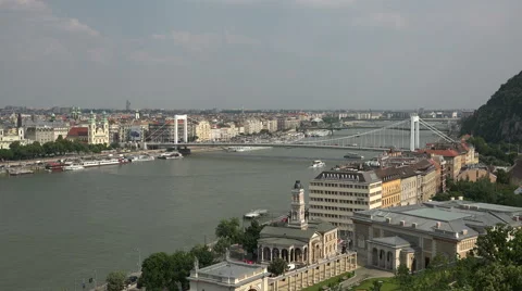 Budapest and Danube river panoramic view - Hungary Stock Footage 61071631