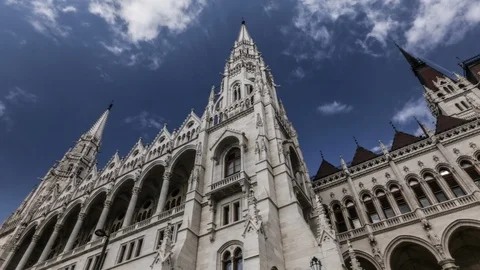 Budapest architecture and clouds Stock Footage 104889573