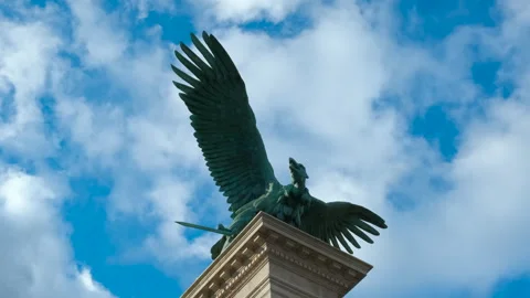 Budapest with bird turul. Stock Footage 253824821