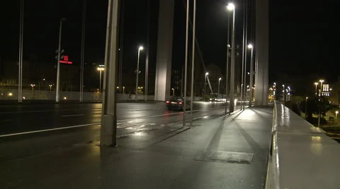 Budapest Bridge Night Stock Footage 46011164
