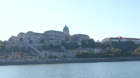 Budapest, Buda Castle with danube river Stock Footage 133427487