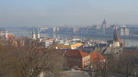 Budapest from Buda in the morning Stock Footage 35405202