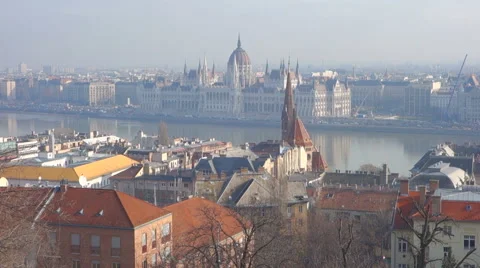 Budapest from Buda in the morning Stock Footage 57099990