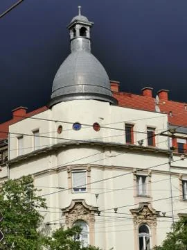 Budapest building photo before the storm Stock Photos
