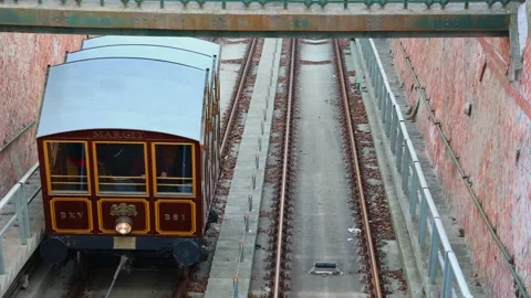 Budapest Castle Hill Funicular Ascending, Hungary Stock Footage 303102123