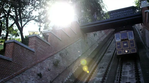 Budapest Castle Hill Funicular Stock Footage 57223996